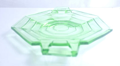 Vtg. Uranium Glass Platter