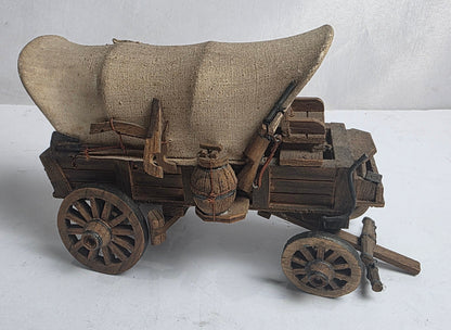 Vtg. Hand-made Covered Wagon
