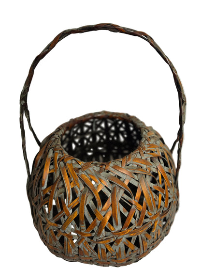 Antique Japanese Bamboo Ikebana Flower Basket CSHW