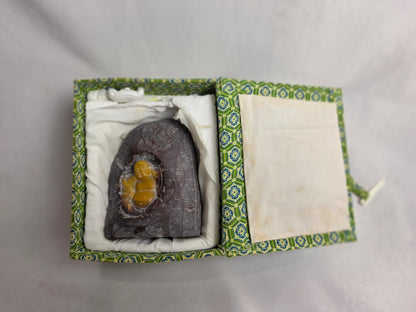 Vintage Chinese Buddha Inside a Soapstone Grotto CSHW