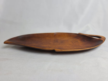 Vintage 1950s Wooden Leaf Bowl Hawaii CSHW