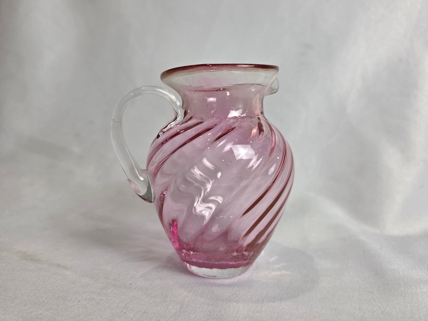 Vintage Pink Hand Blown Glass, Juice, Milk, Syrup CSHW