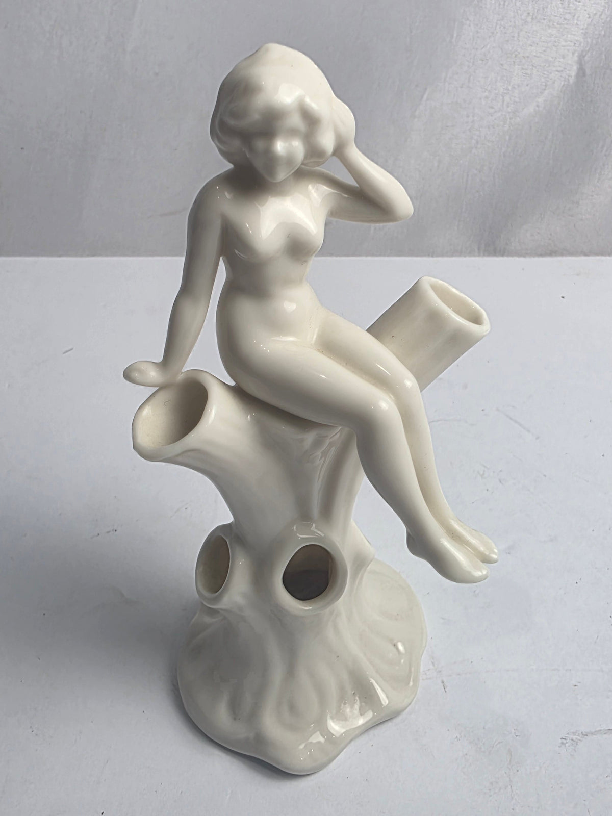 Vtg. Lenox Nude Lady Art Deco Flower Frog