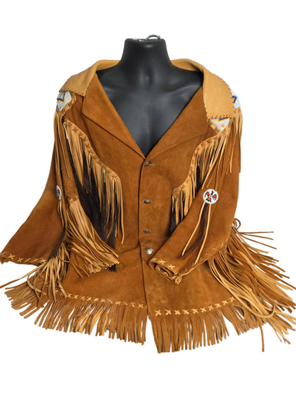 Vintage Sam Two Feathers Suede Fringe Beaded Coat CSHW