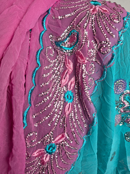 Vintage 1970s Sari Pink CSHW