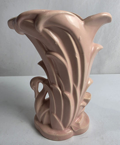 Vtg. Pink McCoy Swan Vase